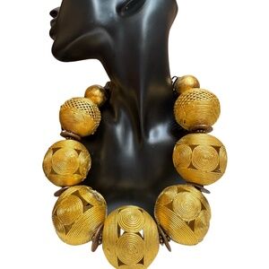Exquisite Vintage Masha Archer 24K GOLD HUGE Rounds from Cameroon's Baoule Tribe